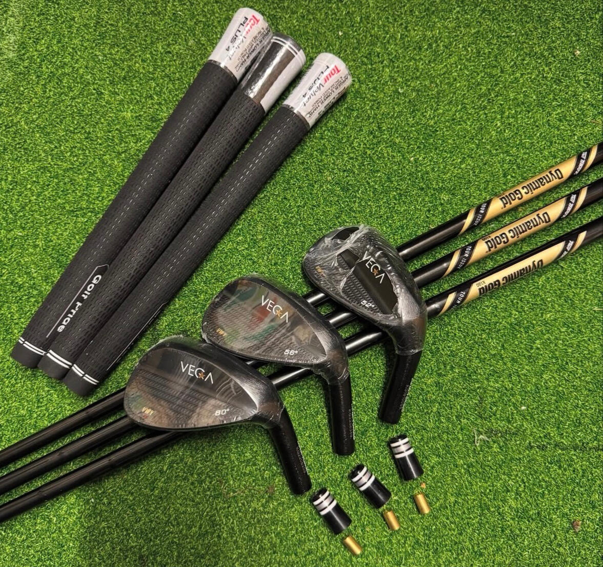 Custom Vega Wedges Brand-new Vega wedges built with custom shafts and swing weighted to the chosen specification.